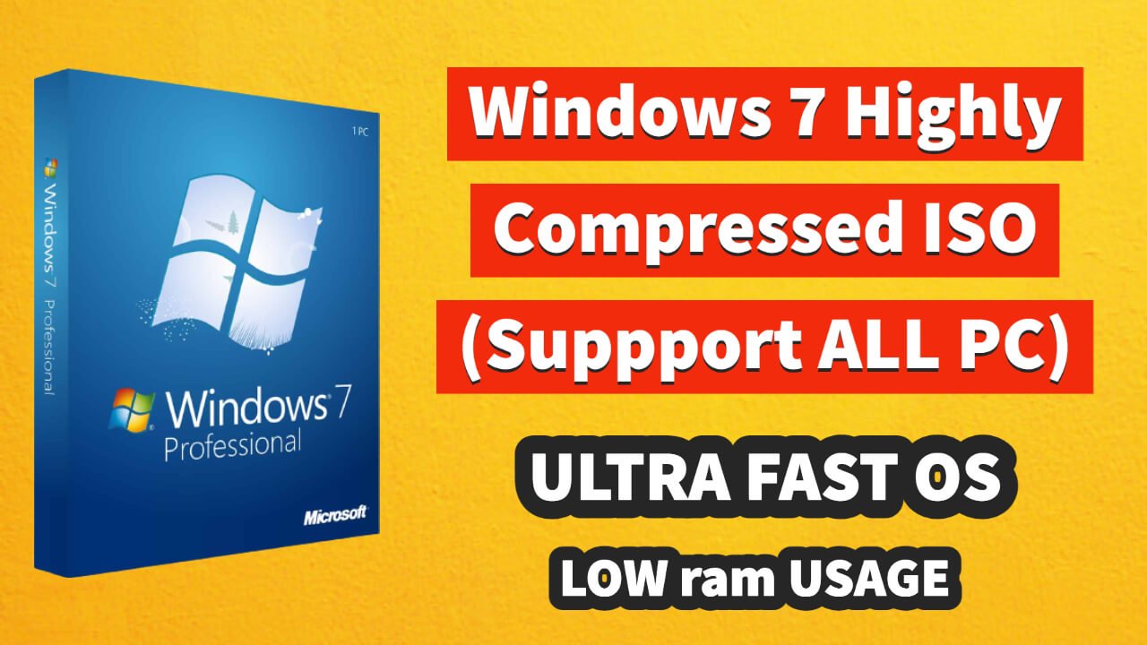 Windows 7 Highly Compressed 32/64bit ISO (Ultra Fast 700MB)